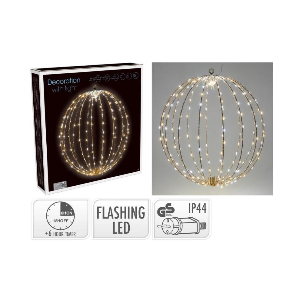 SFERA METALLO ORO 240 LED D.40